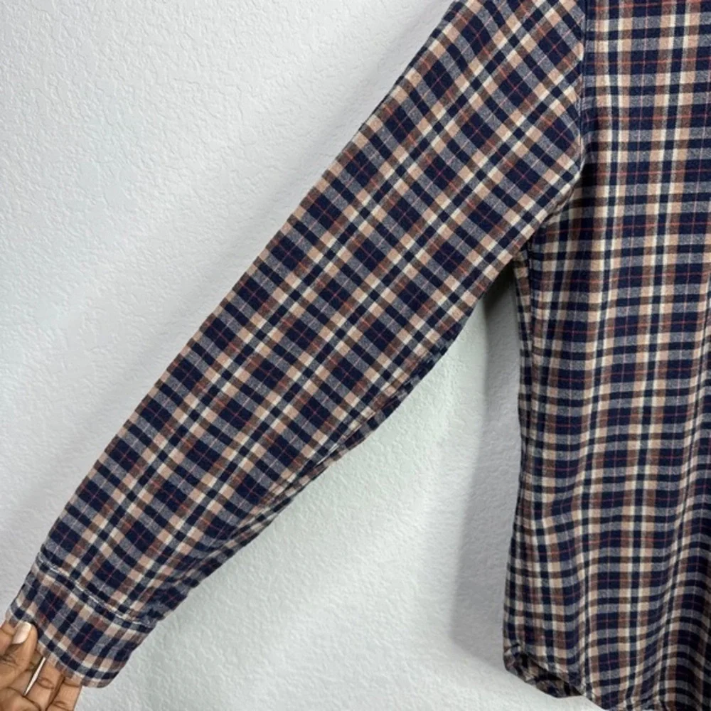 J.Crew Shirt Mens‎ Small Brown Plaid Elbow Patch Hunting Outdoor Hiking Gorpcore